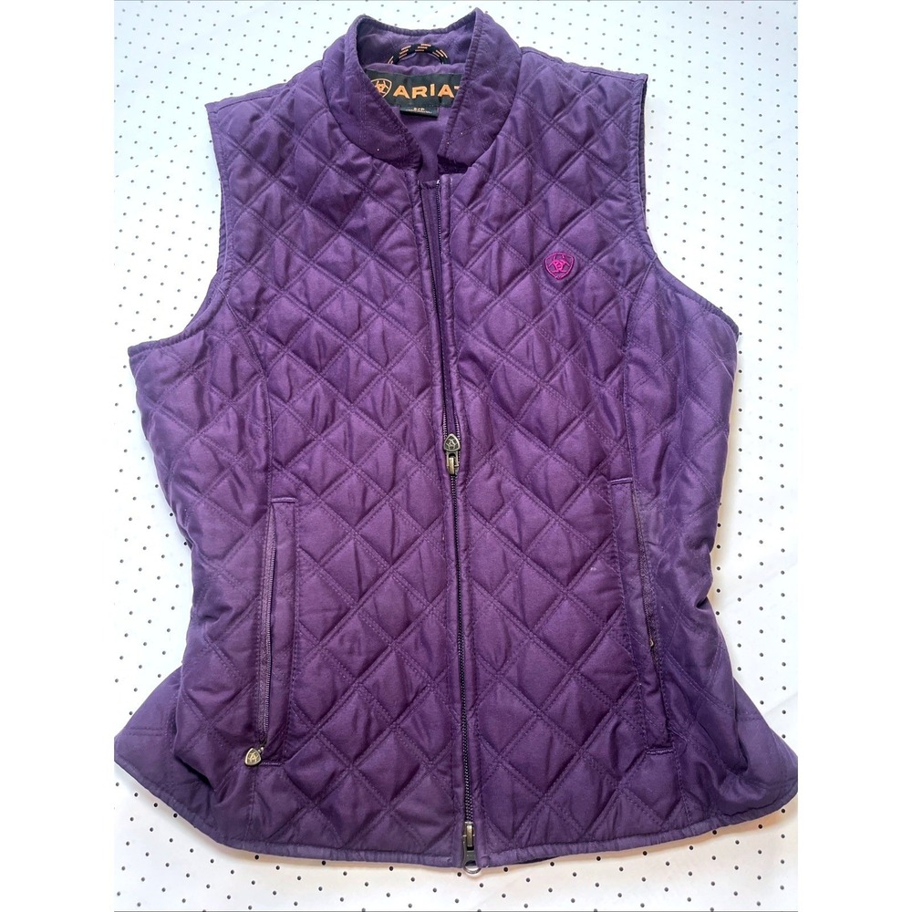Ariat Purple Quilted Riding Vest Women's Small Equestrian Full Zip Western - Picture 2 of 12